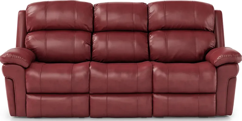 Trevino Place Burgundy Leather Reclining Sofa
