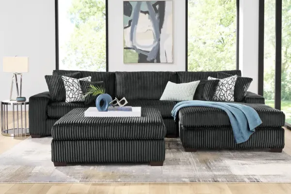 Lexford Park Black 3 Pc Sectional