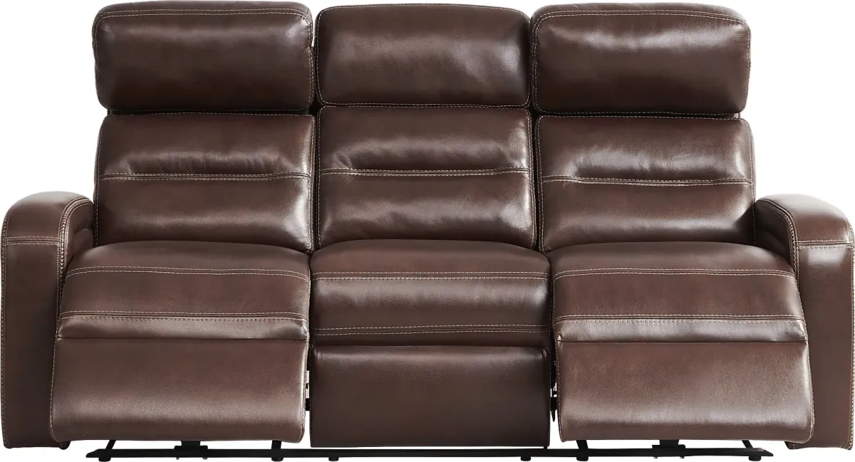 Sierra Madre Brown Leather Reclining Sofa