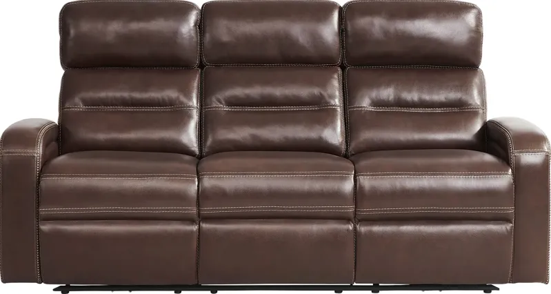 Sierra Madre Brown Leather Reclining Sofa