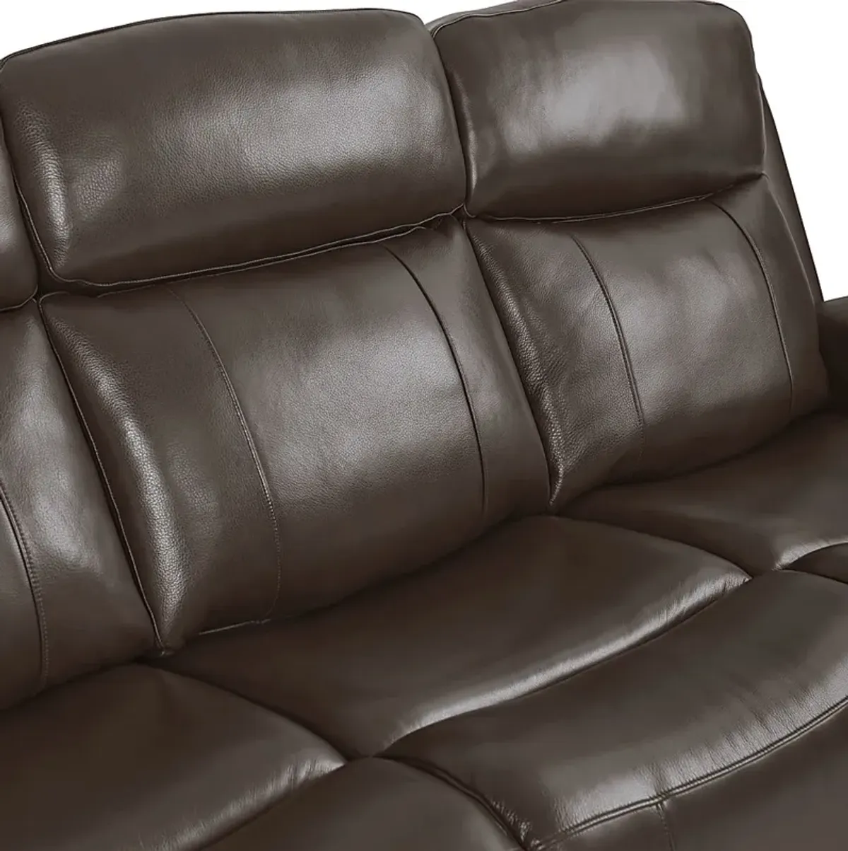 Orsini Brown Leather 7 Pc Living Room with Dual Power Reclining Sofa