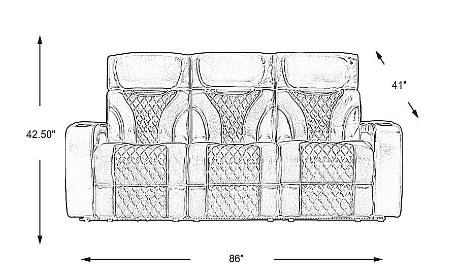 Horizon Ridge Beige Leather Triple Power Reclining Sofa with Massage