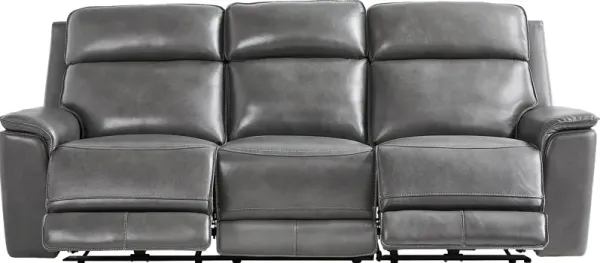Magellan Smoke Leather Dual Power Reclining Sofa