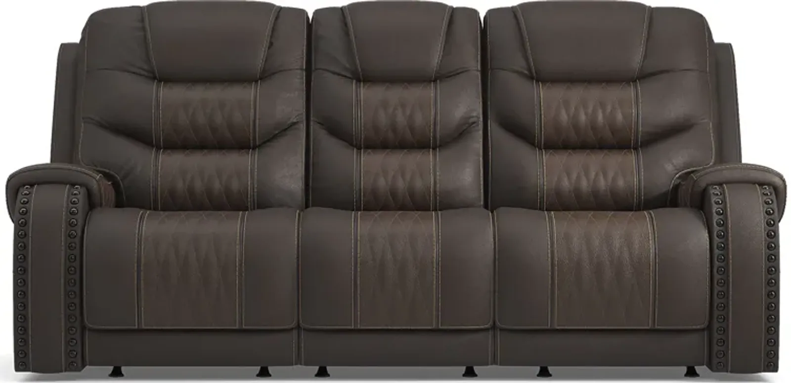 Headliner Brown Leather Reclining Sofa