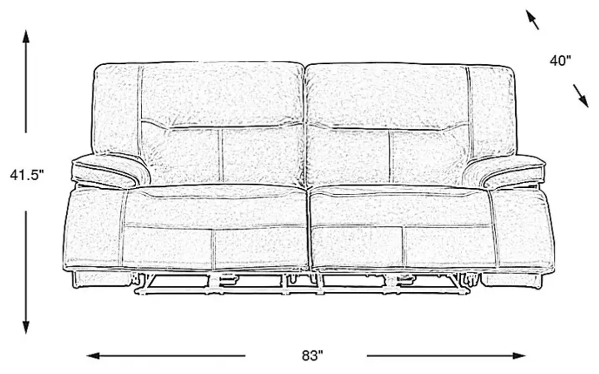 Caletta Way Beige Leather Dual Power Reclining Sofa