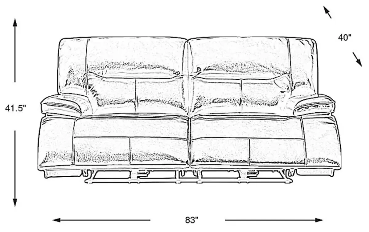 Caletta Way Merlot Leather Dual Power Reclining Sofa