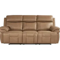 Eastmann Saddle Leather Triple Power Reclining Sofa with Air Massage