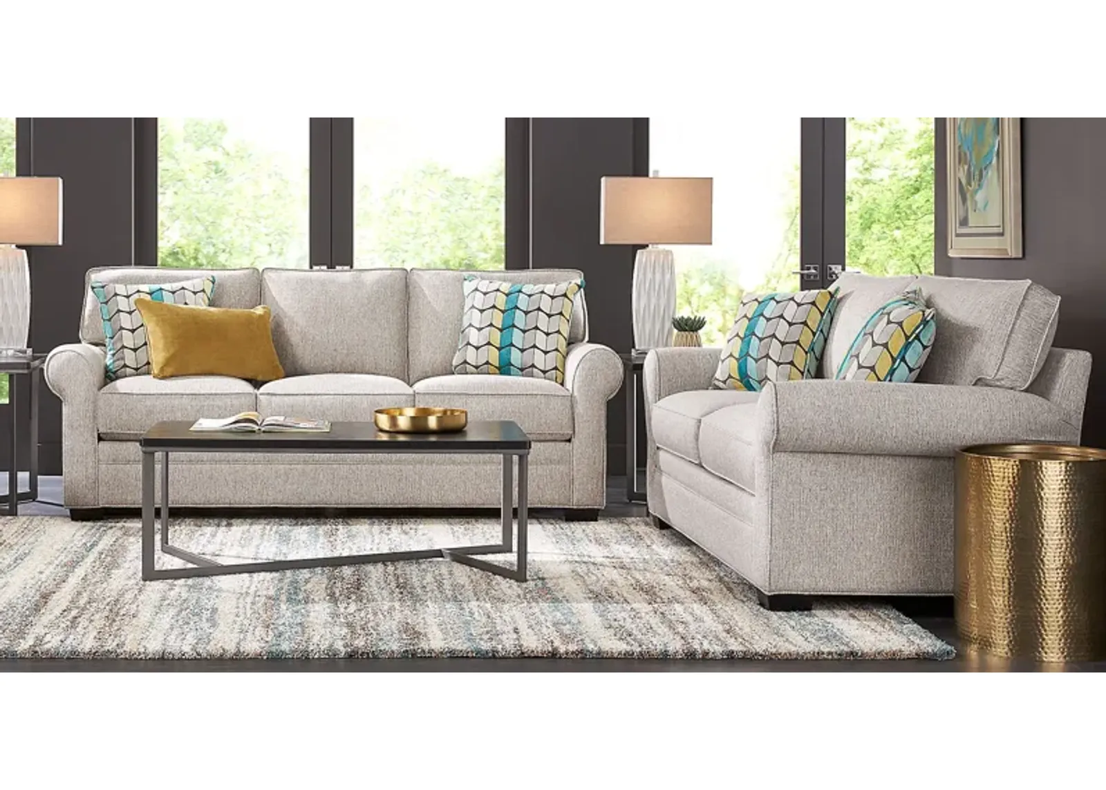 Bellingham Pebble Textured 7 Pc Living Room