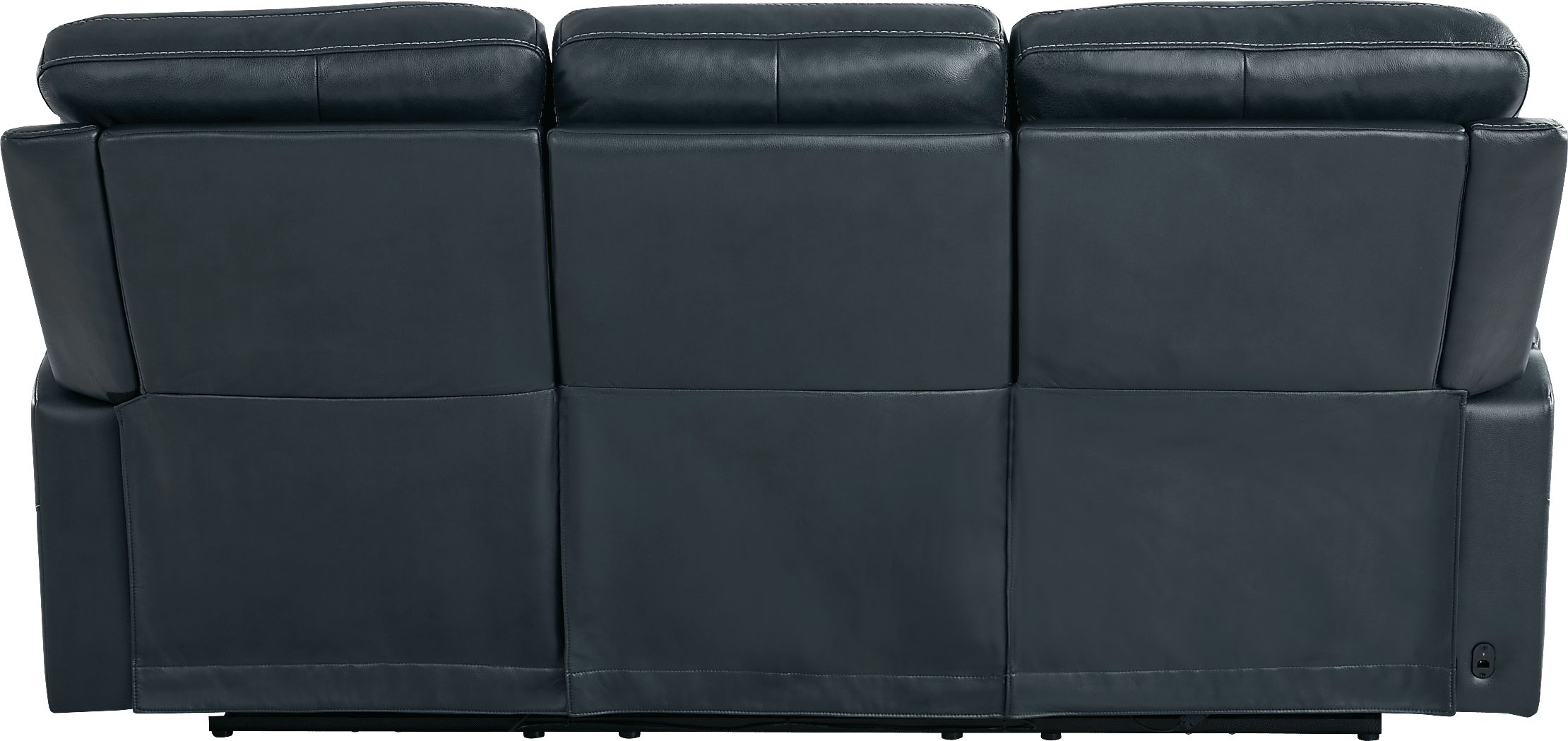 Matthews Cove Blue Leather Triple Power Reclining Sofa