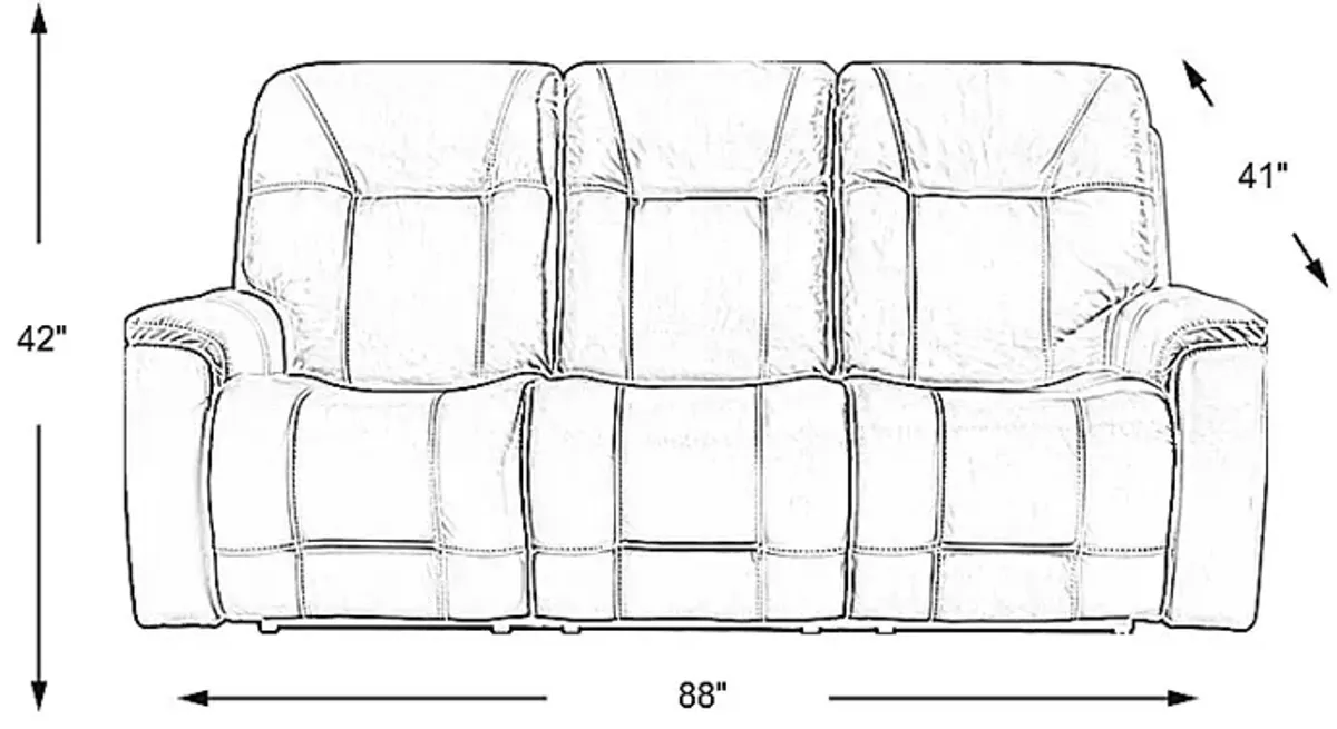 Matthews Cove Dove Gray Leather Triple Power Reclining Sofa