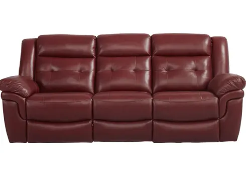 Ventoso Red Leather Reclining Sofa by Rooms To Go Furniture