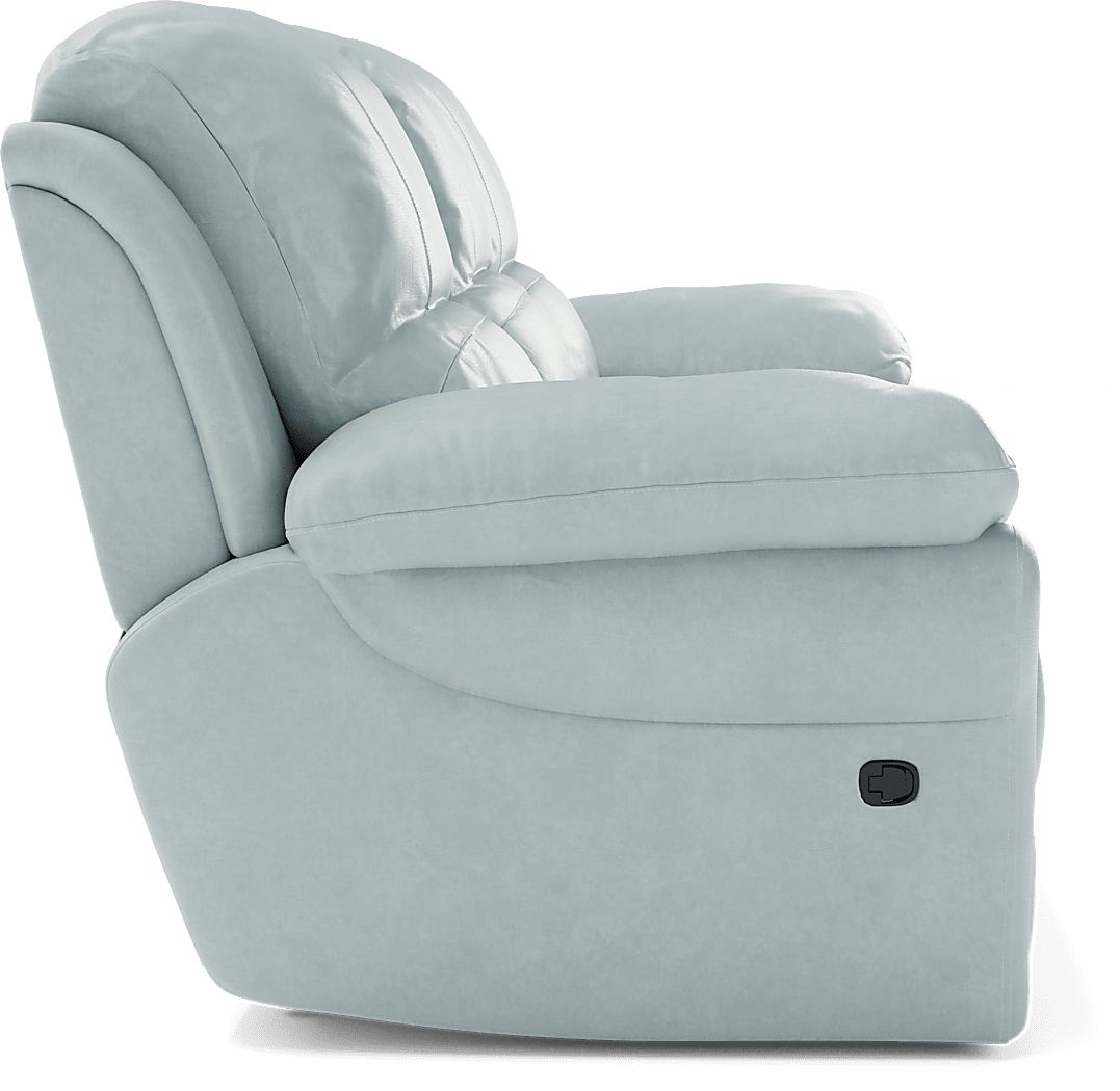 Vercelli Aqua Leather Reclining Sofa