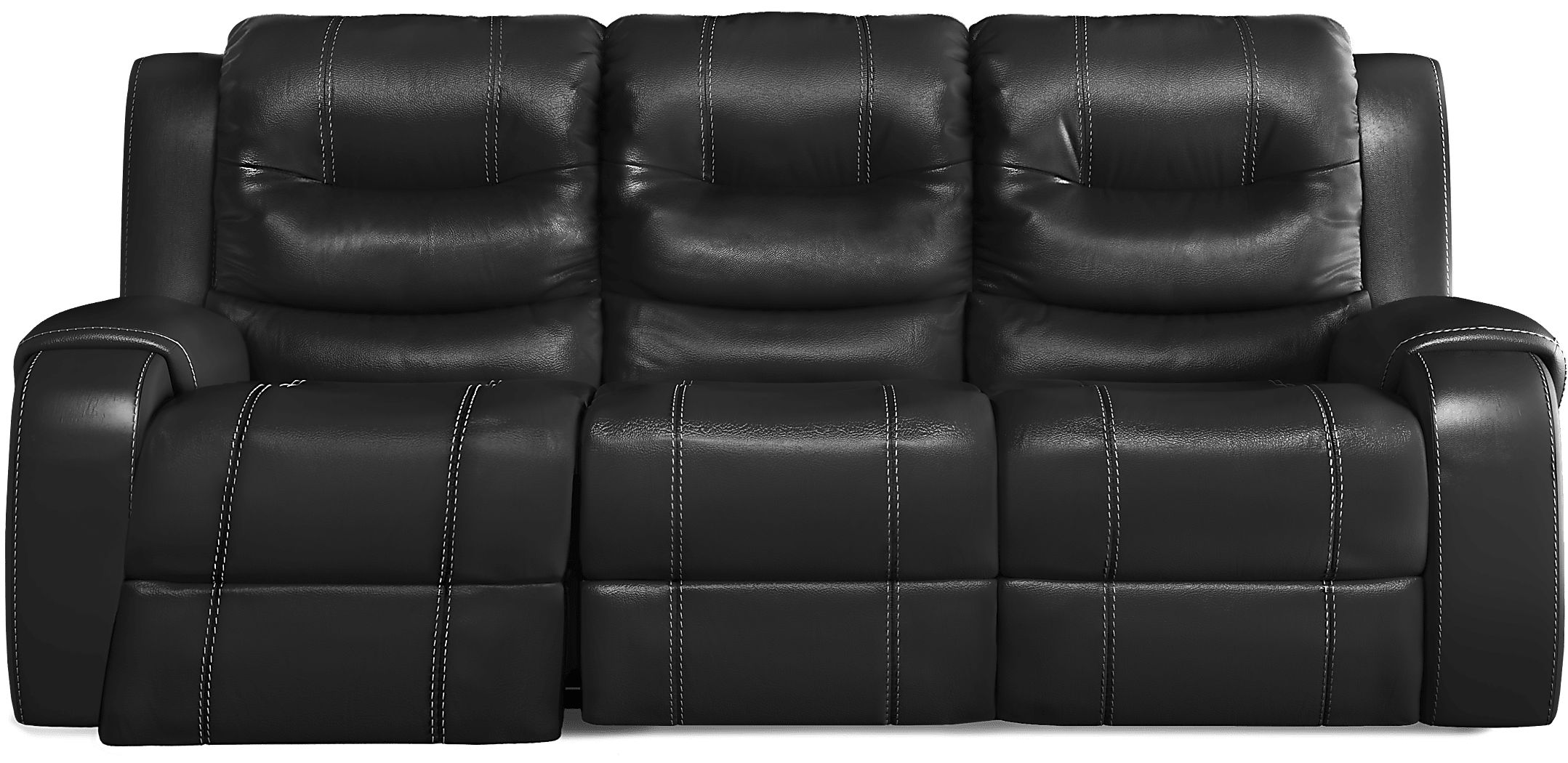 High Plains Black Leather Reclining Sofa
