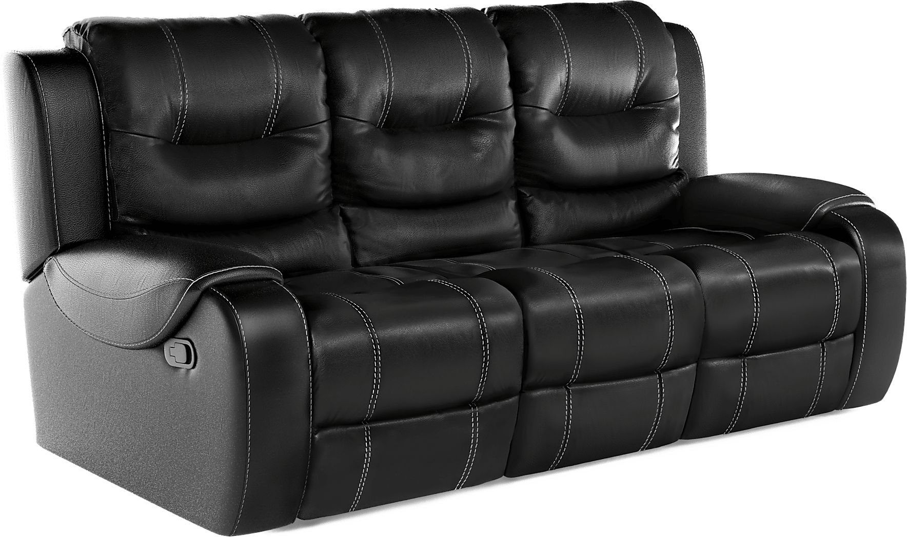High Plains Black Leather Reclining Sofa