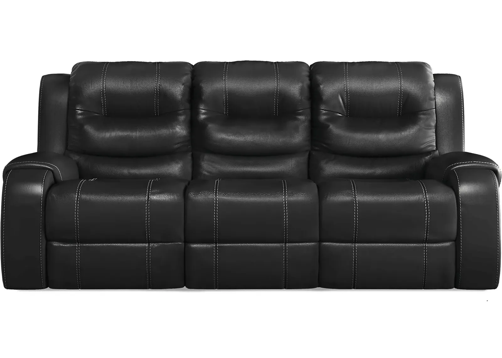 High Plains Black Leather Reclining Sofa