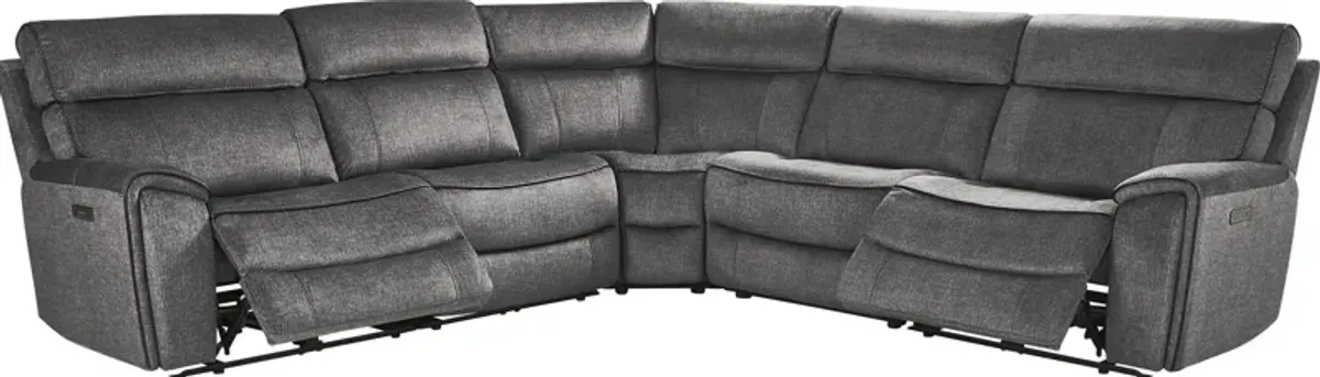 Bradshaw Place Dark Gray 5 Pc Dual Power Reclining Sectional