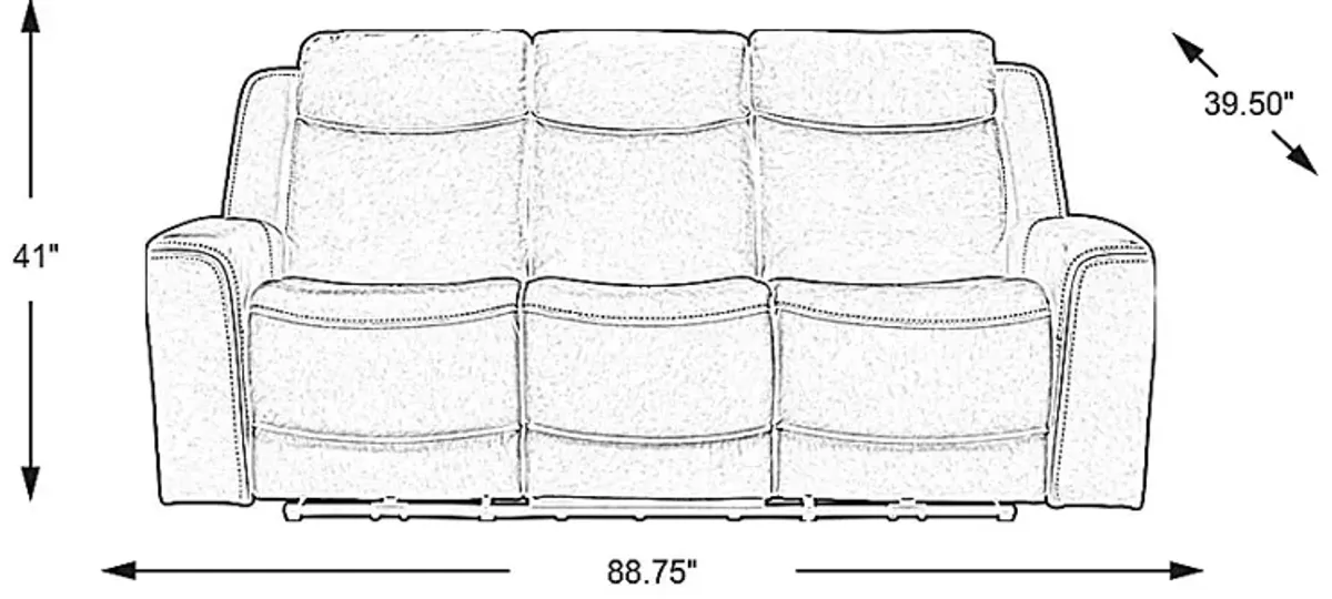 Davidson Caramel Leather Dual Power Reclining Sofa