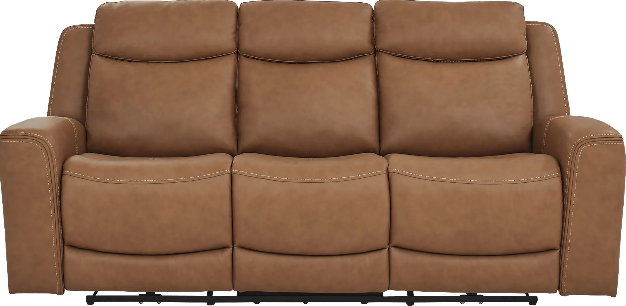 Davidson Caramel Leather Dual Power Reclining Sofa