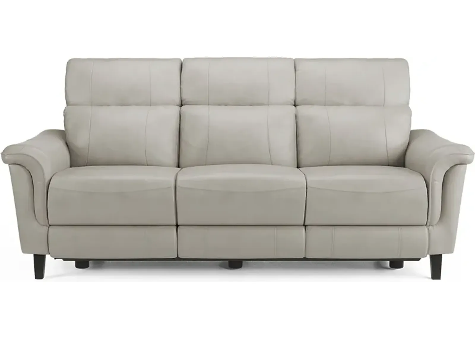 Avezzano Stone Dual Power Reclining Leather Sofa