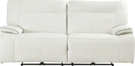 Bernsley White Leather Reclining Sofa