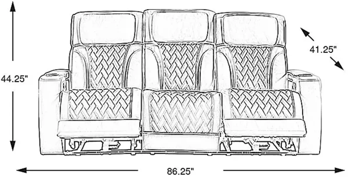 Port Royal Midnight Leather Triple Power Reclining Sofa