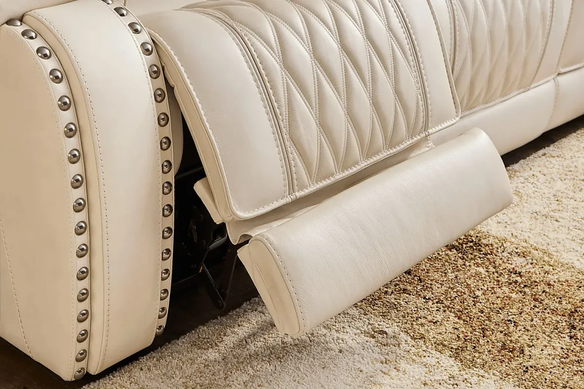 Marquee Cream 7 Pc Leather Triple Power Reclining Living Room