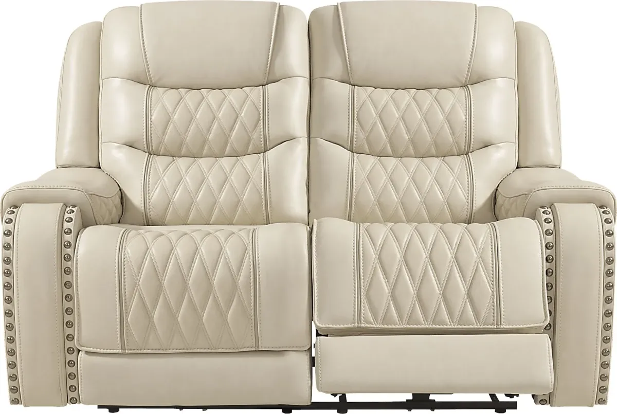 Marquee Cream 7 Pc Leather Triple Power Reclining Living Room