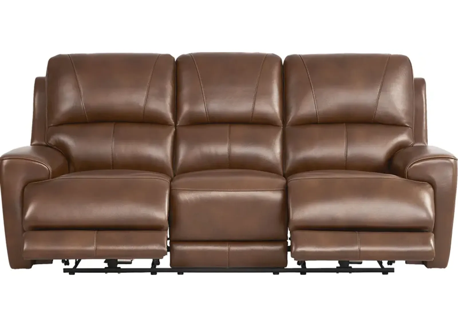 Fremont Brown Leather Dual Power Reclining Sofa