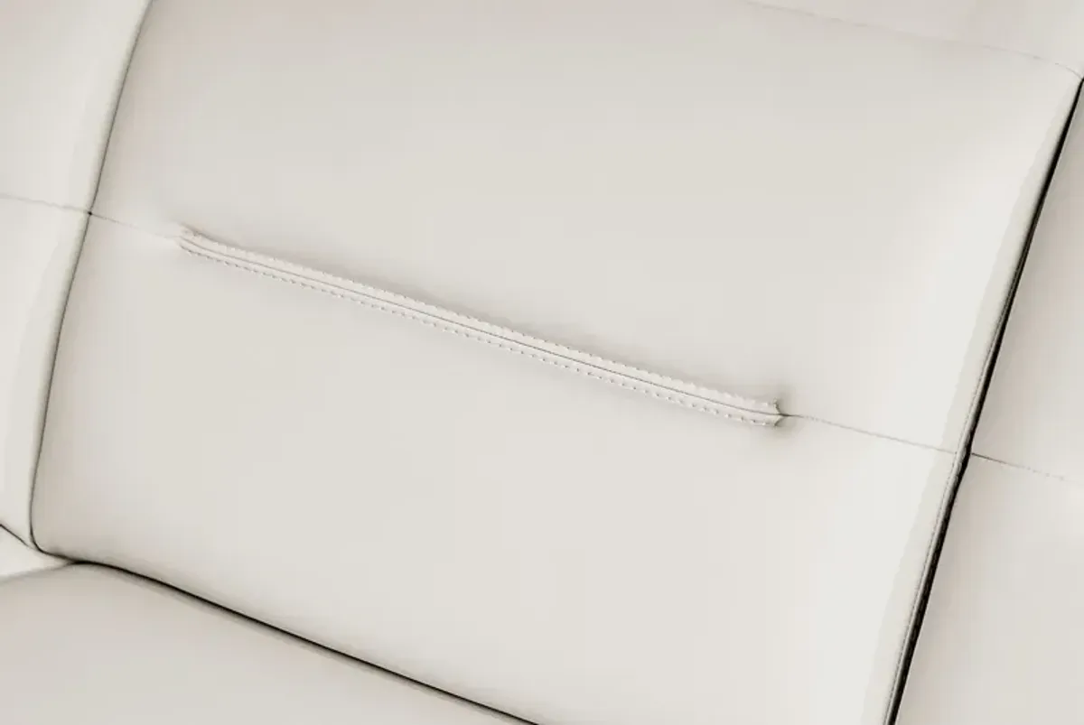 Amalfi White Leather Dual Power Reclining Sofa