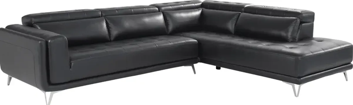 Hudson Heights Black 2 Pc Sectional