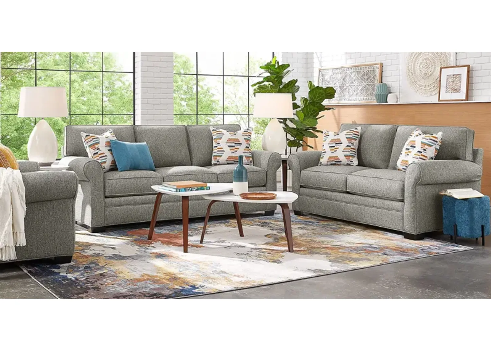 Bellingham Gray Textured 7 Pc Living Room