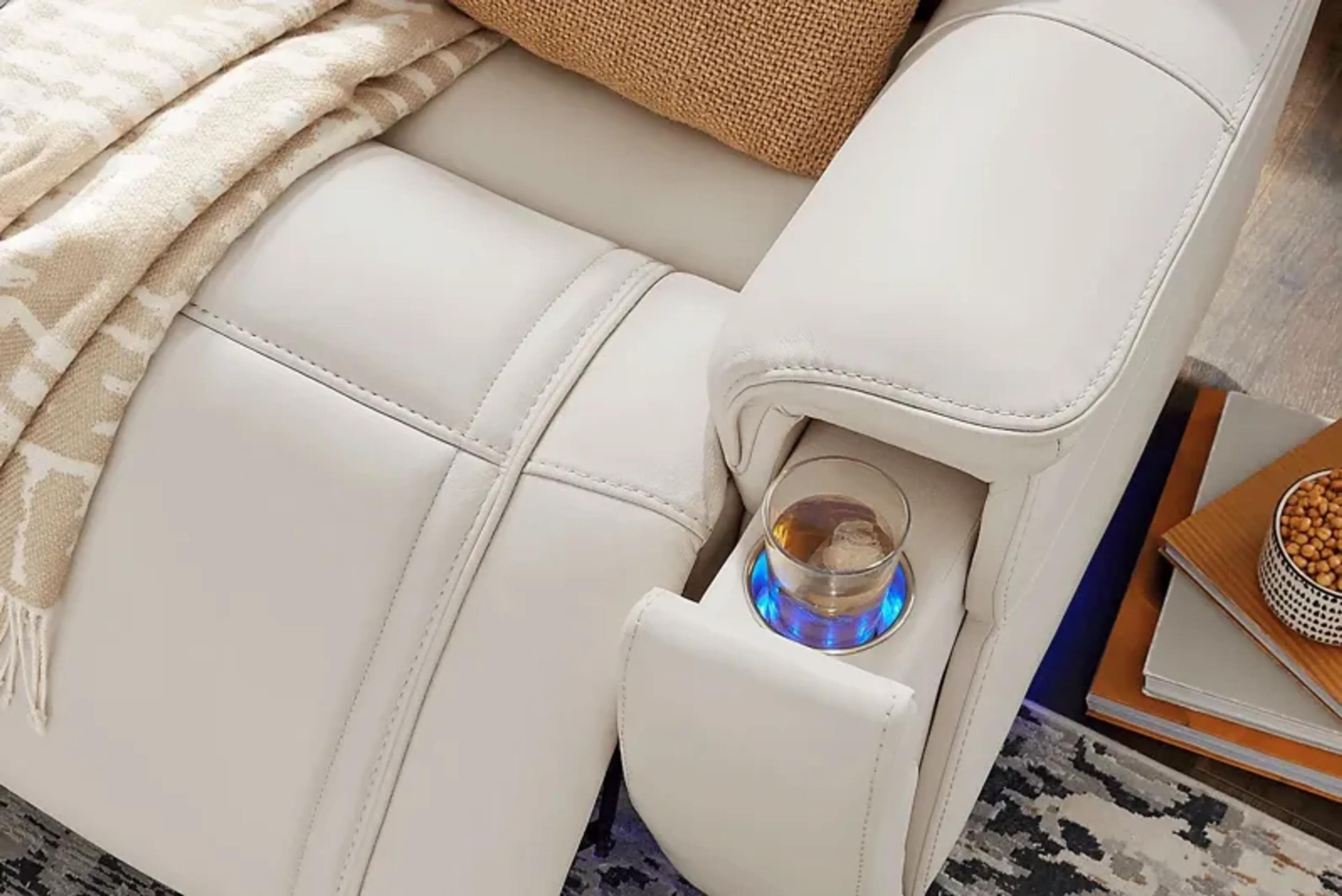 Sound Tech By Shaq Ice Leather Triple Power Reclining Loveseat