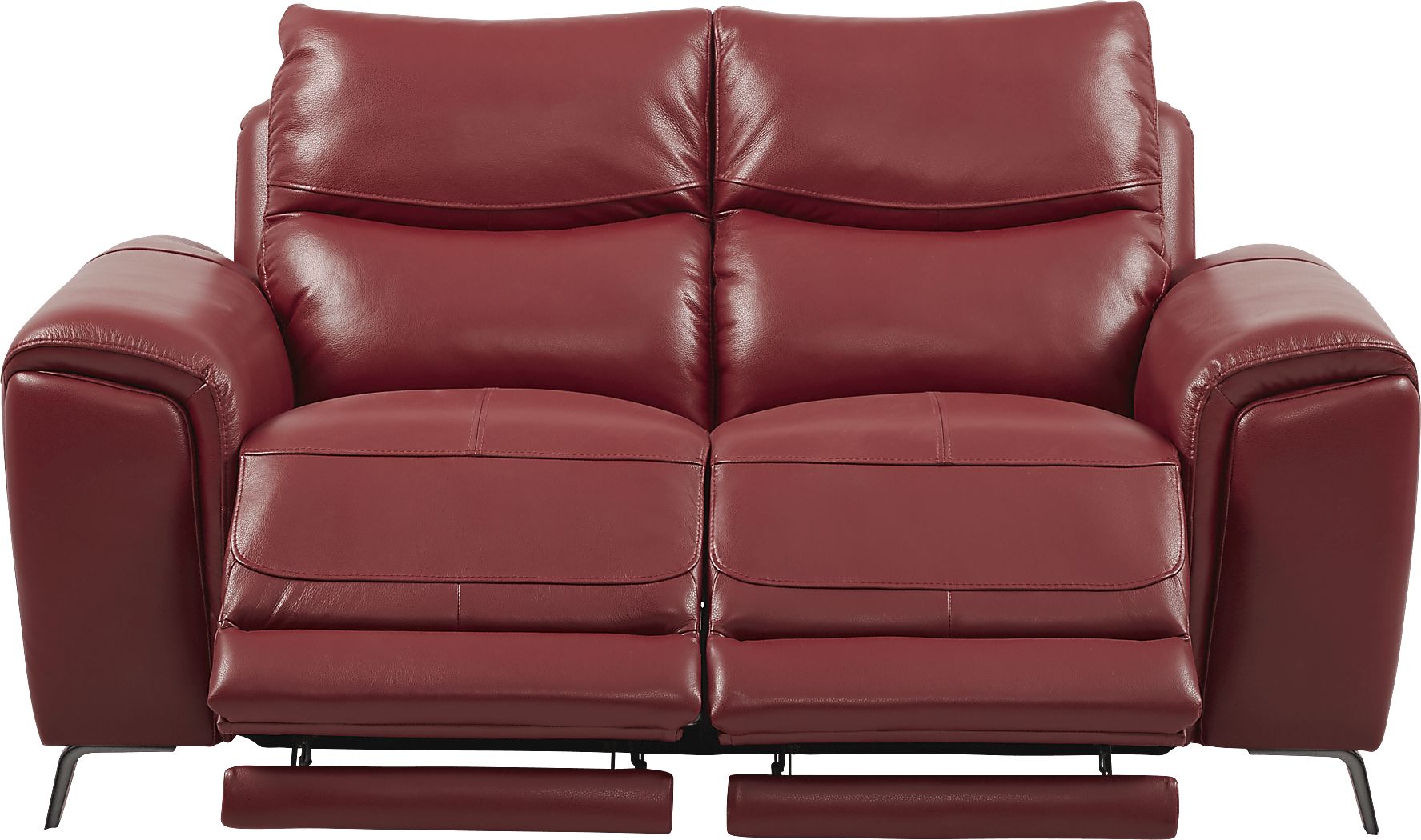 Rosato Red Leather Power Reclining Loveseat