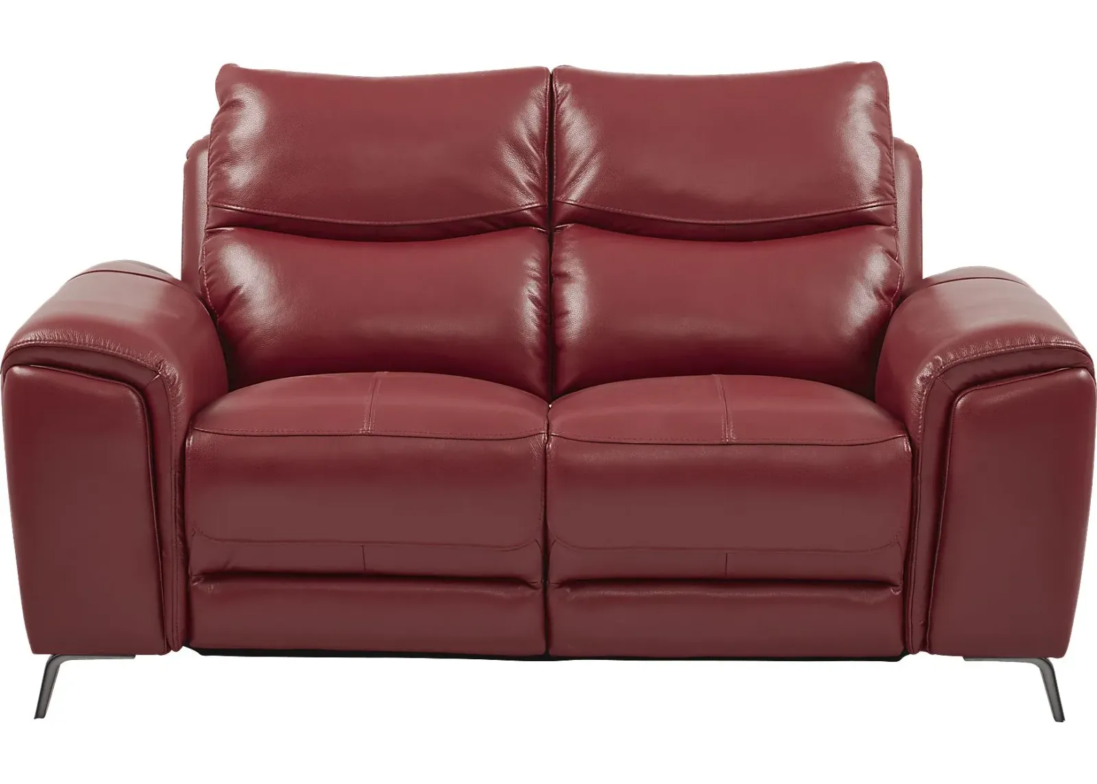 Rosato Red Leather Power Reclining Loveseat