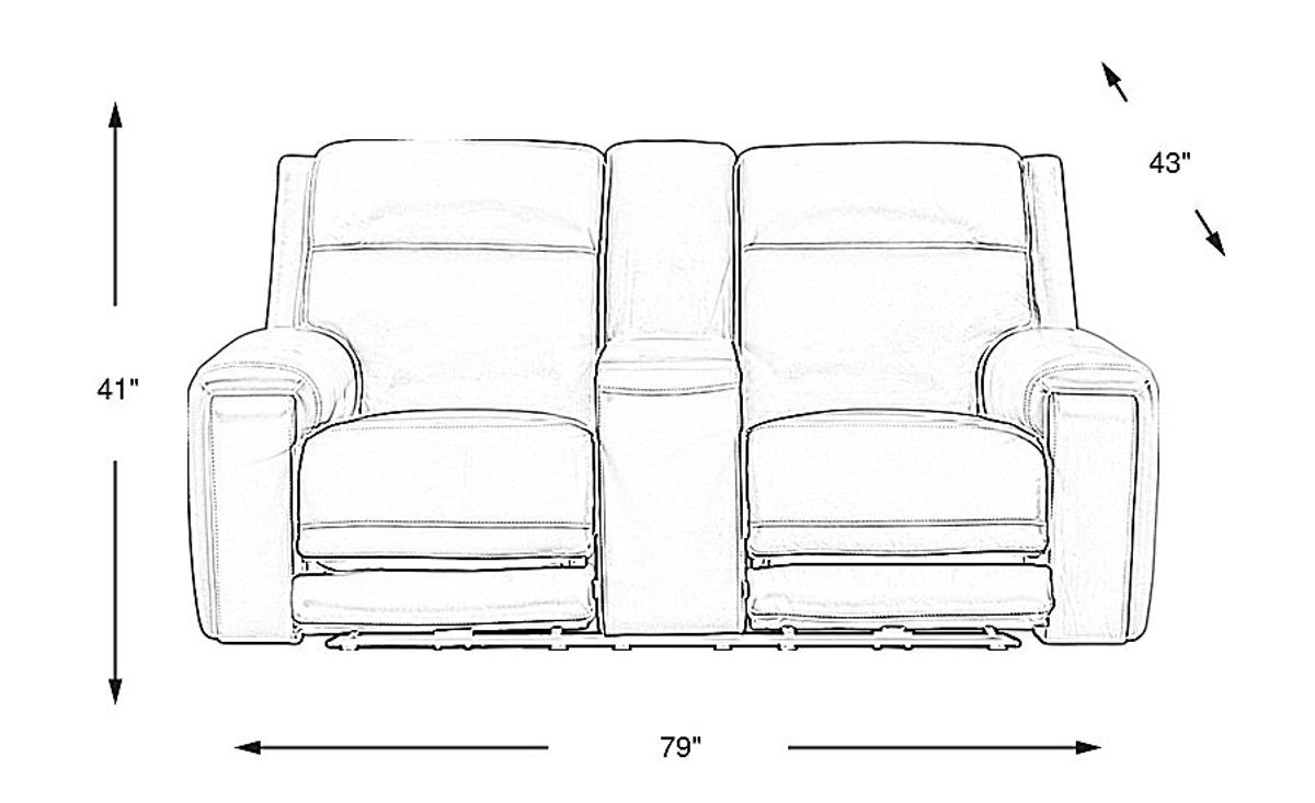 Hammond Park Beige Leather Triple Power Reclining Console Loveseat