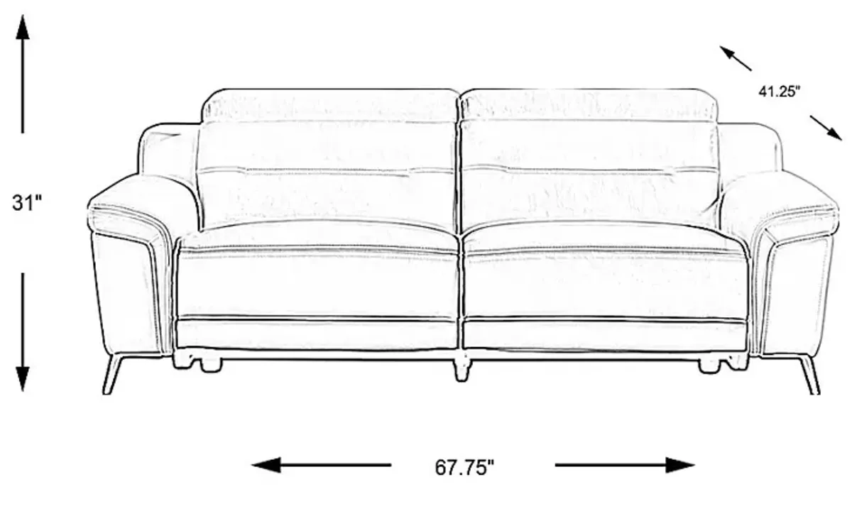 Castella Ivory Leather Dual Power Reclining Loveseat