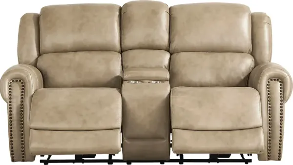 Churchill Taupe Dual Power Reclining Loveseat