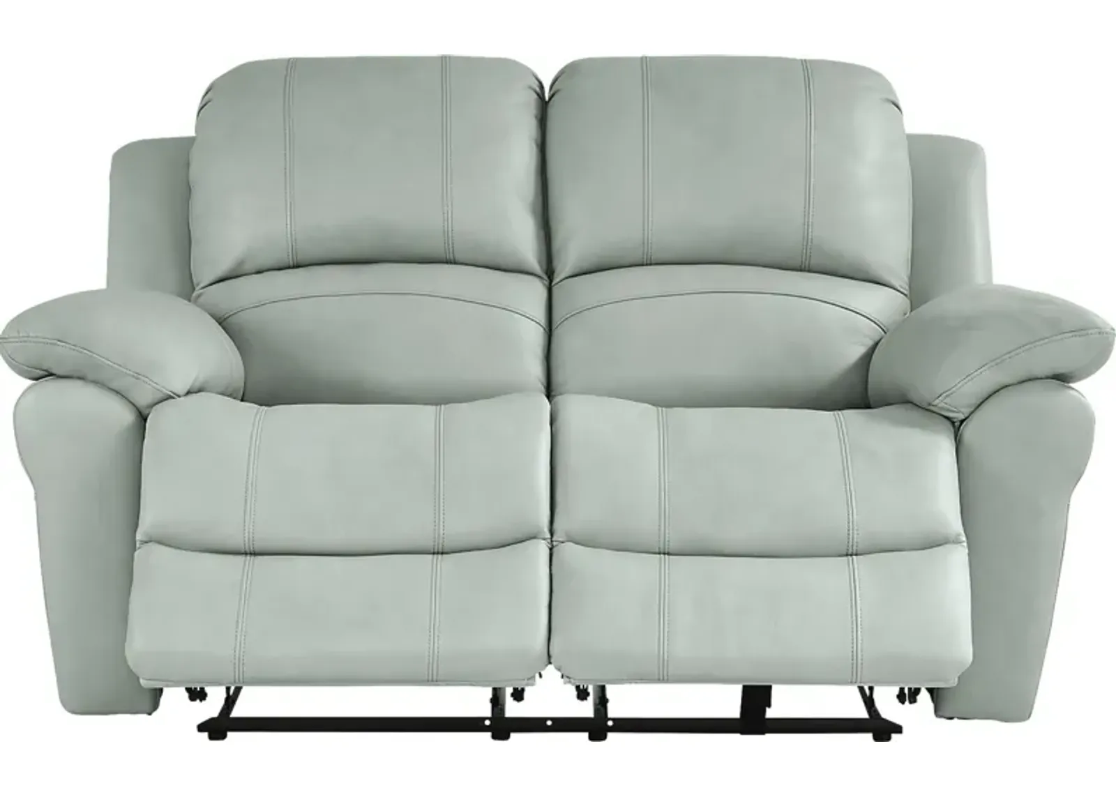 Vercelli Way Aqua Leather Reclining Loveseat