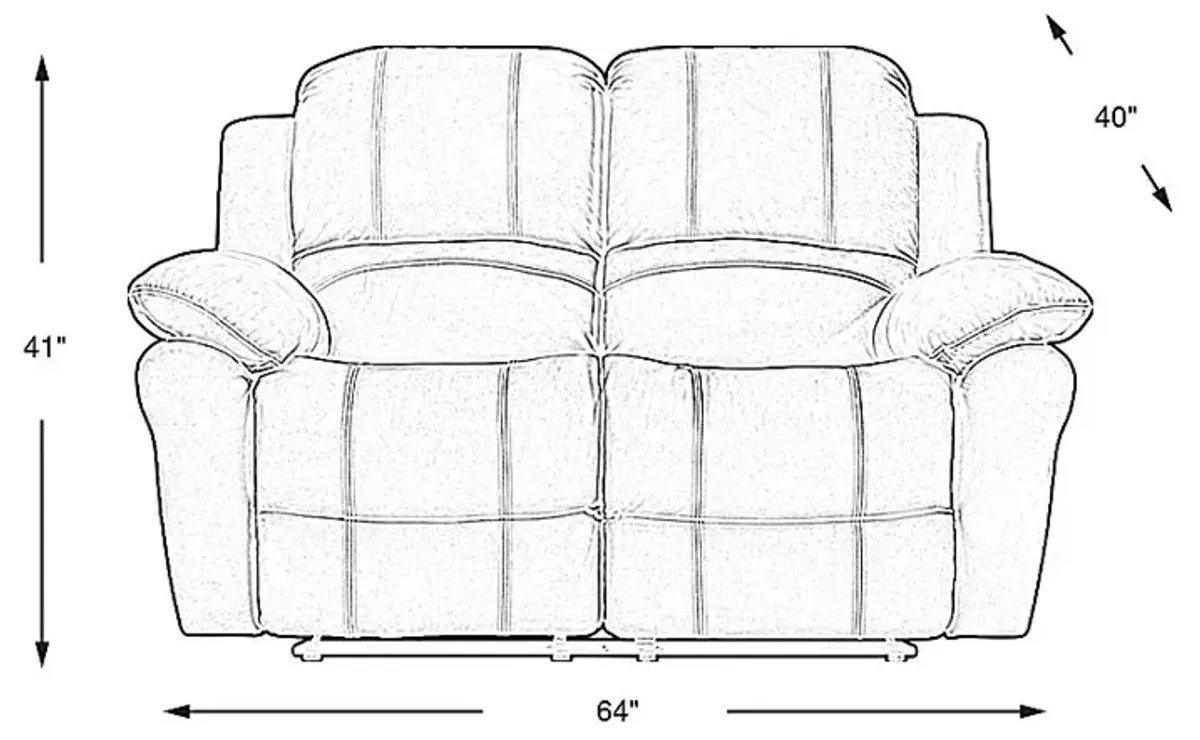 Vercelli Way Gray Leather Reclining Loveseat