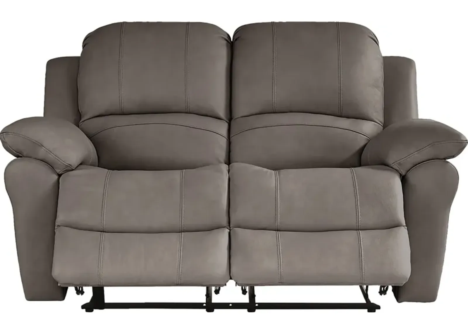 Vercelli Way Gray Leather Reclining Loveseat