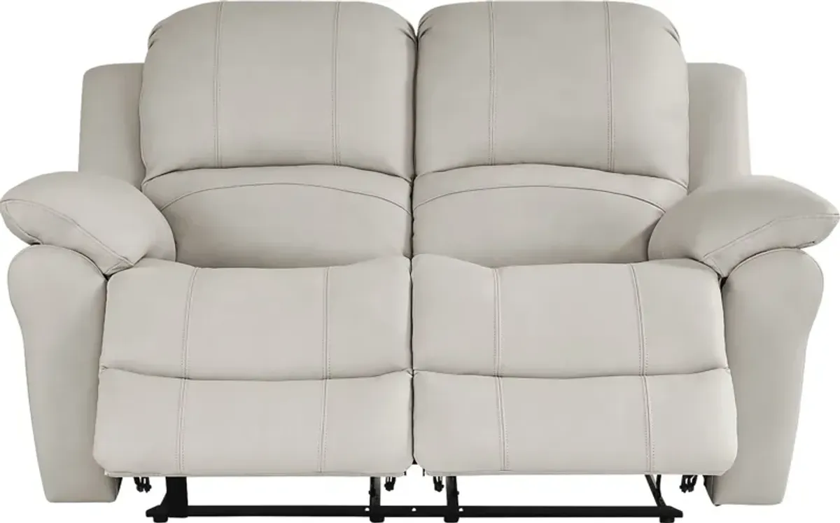 Vercelli Way Stone Leather Reclining Loveseat