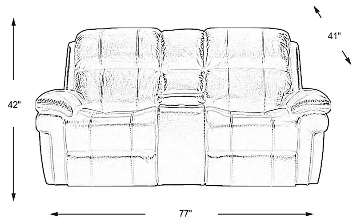 Trevino Place Burgundy Leather Dual Power Reclining Console Loveseat