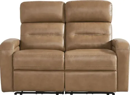 Sierra Madre Saddle Leather Dual Power Reclining Loveseat