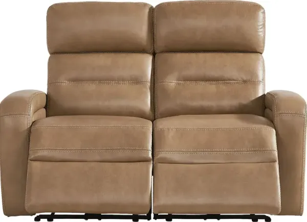 Sierra Madre Saddle Leather Dual Power Reclining Loveseat