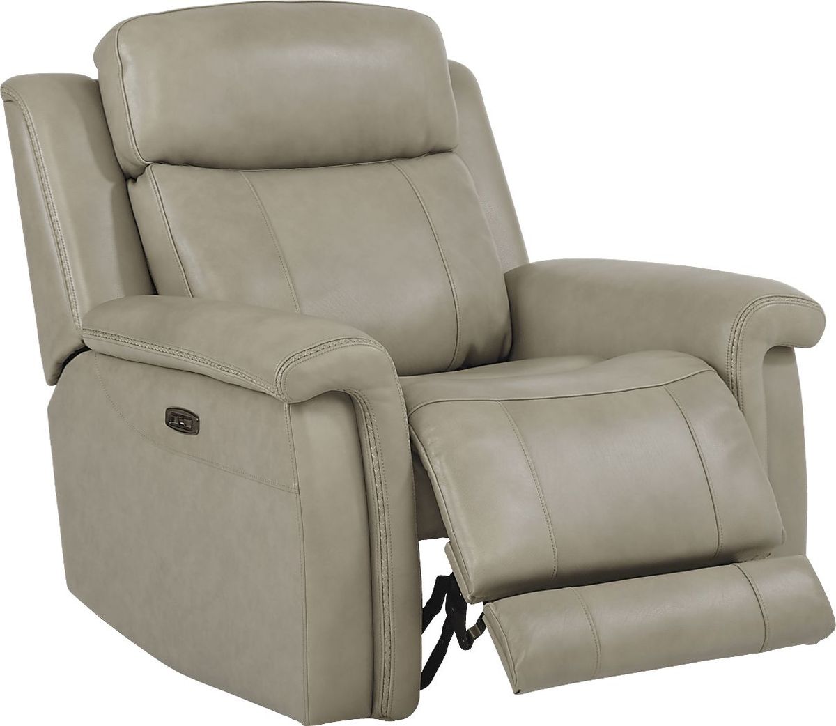 Orsini Beige Leather 8 Pc Living Room with Dual Power Reclining Sofa