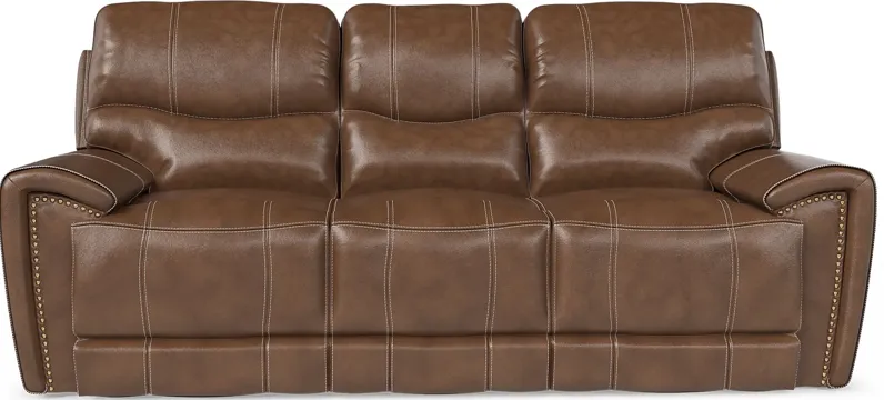 Italo Brown Leather Reclining Sofa
