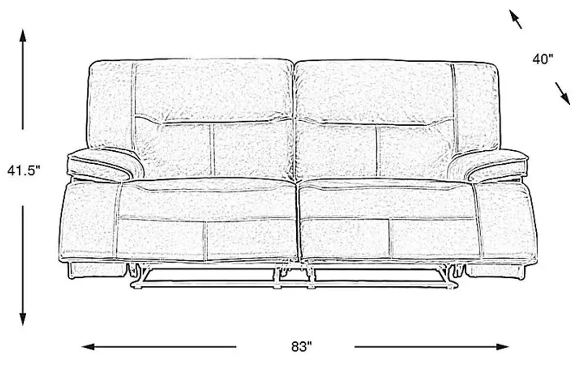 Caletta Way Beige Leather Reclining Sofa