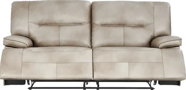 Caletta Way Beige Leather Reclining Sofa