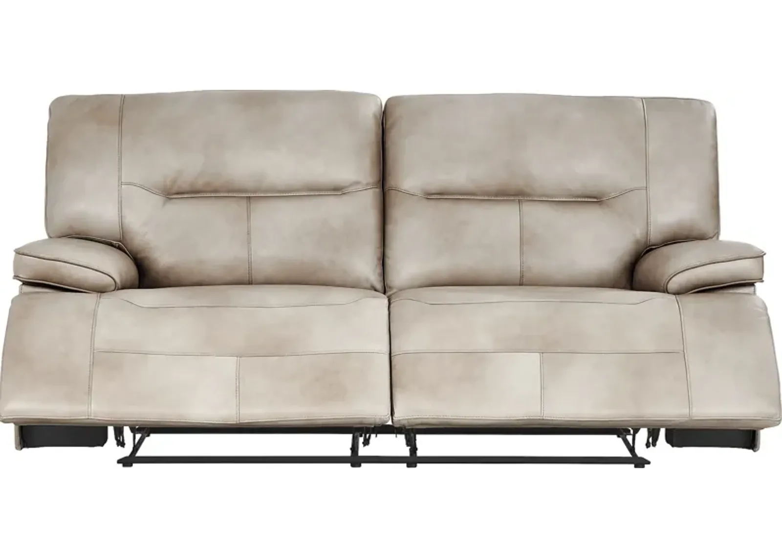 Caletta Way Beige Leather Reclining Sofa