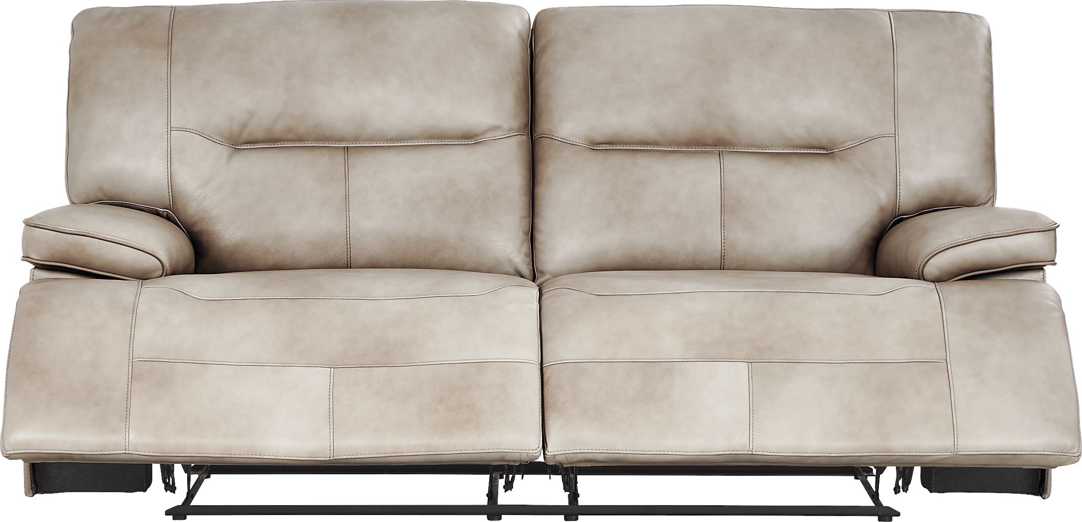 Caletta Way Beige Leather Reclining Sofa